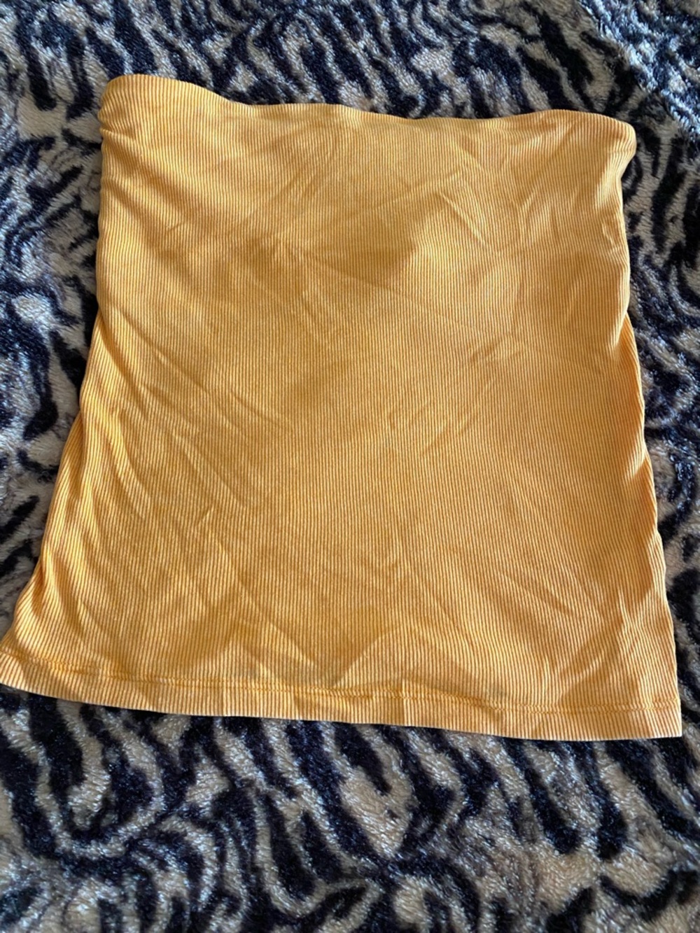 aerie Orange Ribbed Strapless Tube Top